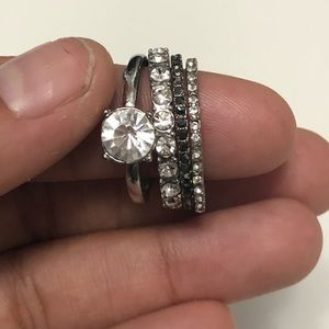 Silver Rings Set of 4, Size 10